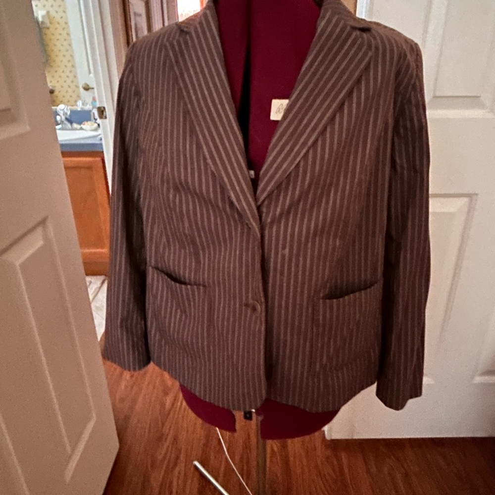 Talbots Brown Pinstripe Blazer